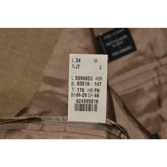 LAUREN RALPH LAUREN $295 Beige Wool 3-Button Blazer Jacket Men's 46R - Picture 5 of 6